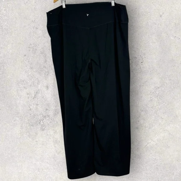 Old Navy Extra High Rise Wide Leg Go Dry Black Leggings Womens Size 3X Pants - Picture 14 of 14
